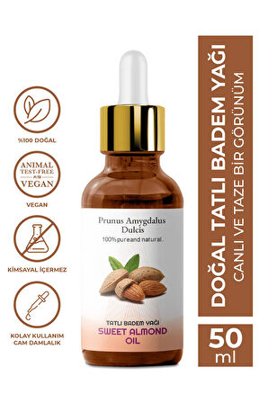 PROCLİS %100 Doğal Soğuk Sıkım Sabit Tatlı Badem Yağı, Sweet Almond Oil, 50 ml