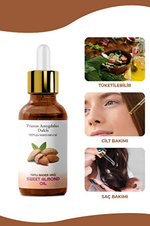 PROCLİS %100 Doğal Soğuk Sıkım Sabit Tatlı Badem Yağı, Sweet Almond Oil, 50 ml