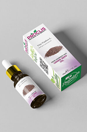 PROCLİS %100 Doğal Soğuk Sıkım Sabit Üzüm Çekirdeği Yağı, Grape Seed Oil, 50 ml