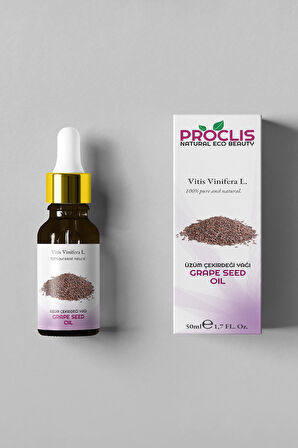 PROCLİS %100 Doğal Soğuk Sıkım Sabit Üzüm Çekirdeği Yağı, Grape Seed Oil, 50 ml