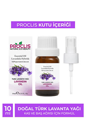 PROCLİS Türk Lavanta Yağı,%100 Doğal Bitkisel Uçucu Yağ, Lavandin Oil 10 ml Sprey Başlıklı