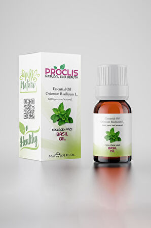 PROCLİS Fesleğen Yağı, %100 Doğal Uçucu Yağ, Basil Oil 10ml Sprey Başlıklı