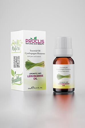 PROCLİS Limonotu Yağı, %100 Doğal Uçucu Yağ, Lemongrass Oil 10 ml Sprey Başlıklı