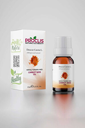 PROCLİS %100 Doğal Havuç Tohumu Yağı, Cam Şişe 10 ml