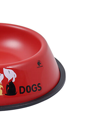 RENKli Metal Mama Kabı, Kedi Köpek Mama Su Kabı 18 cm