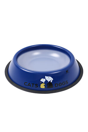 RENKli Metal Mama Kabı, Kedi Köpek Mama Su Kabı 20 cm