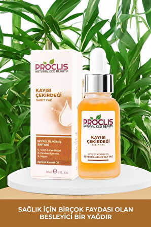 PROCLİS Kayısı Çekirdeği Yağı %100 Doğal Bitkisel Sabit Yağ, Apricot Kernel Oil, Prunus Armeniaca 30ml