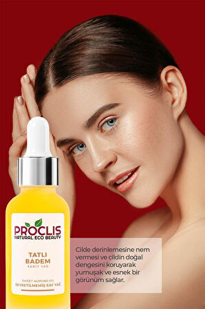 PROCLİS Tatlı Badem Yağı,  Sabit Badem Yağ, Sweet Almond Oil, Prunus Amygdalus Dulcis 30ml