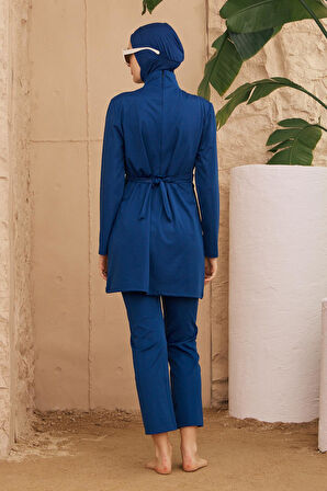 Tam Kapalı Mayo Kelebek Model İndigo Kruvaze Tasarım