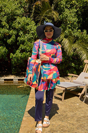 Tesettür Mayo Likralı Fulya Model Pembe Rüyası