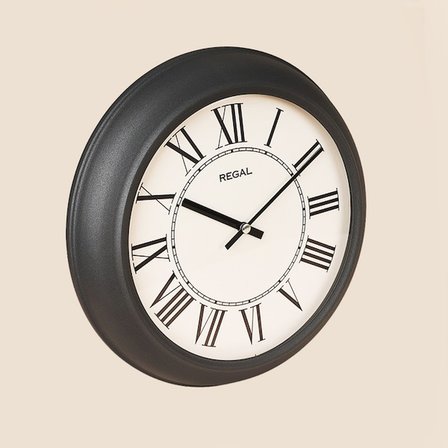 Regal Retro Duvar Saati - Siyah - 29 cm