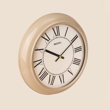 Regal Retro Duvar Saati - Bej - 29 cm