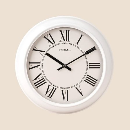 Regal Retro Duvar Saati - Beyaz - 29 cm