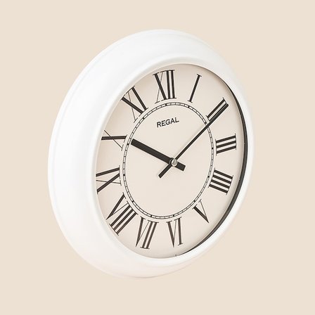 Regal Retro Duvar Saati - Beyaz - 29 cm