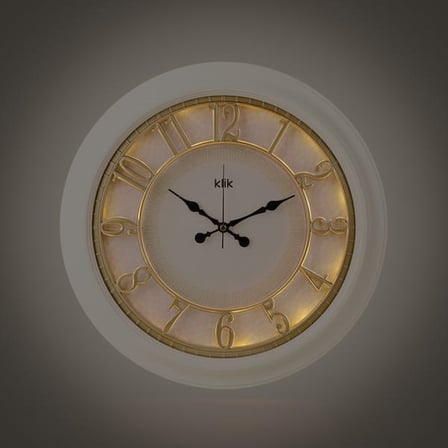 Regal Klik Babil Saray Işıklı Duvar Saati - Krem - 46 cm