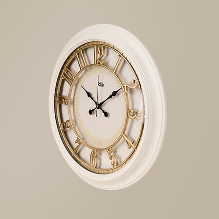 Regal Klik Babil Saray Işıklı Duvar Saati - Krem - 46 cm