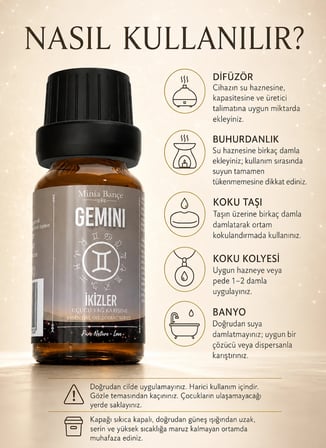Minia Bahçe İkizler Burcu Uçucu Yağ Karışımı – 10 ml | Bergamot, Niaouli, Lavanta, Akgünlük, Limon