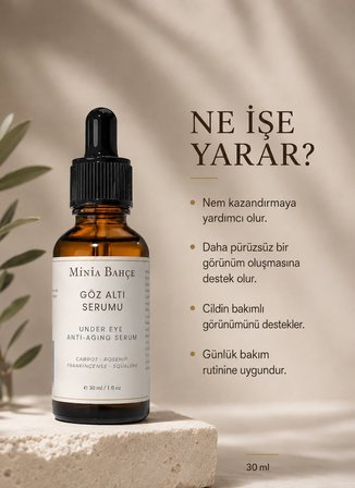  Göz Çevresi Bakım Serumu – 30 ml | Squalane ve Bitkisel Yağlarla Günlük Bakım