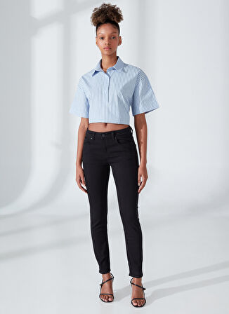 Denim Trip Normal Bel Dar Paça Skinny Fit Siyah Kadın Denim Pantolon DT10087ANISA Skinny Fit Normal Bel