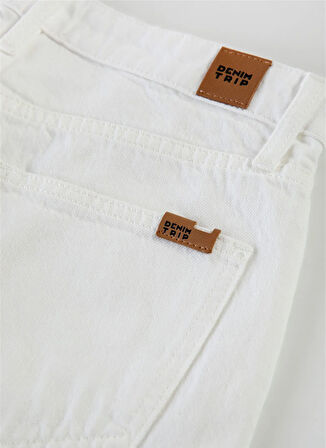 Denim Trip Yüksek Bel Dar Paça Mom Fit Beyaz Kadın Denim Pantolon DT10266 KELLY Mom Fit Yüksek Bel Da