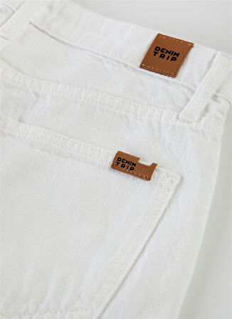 Denim Trip Yüksek Bel Dar Paça Mom Fit Beyaz Kadın Denim Pantolon DT10266 KELLY Mom Fit Yüksek Bel Da