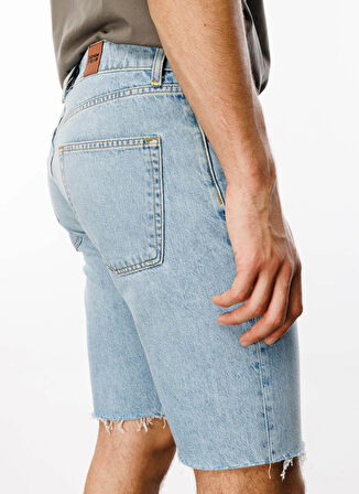 Denim Trip Straight Açık İndigo Erkek Denim Şort DT10720_Straight Fit Normal Bel Açı