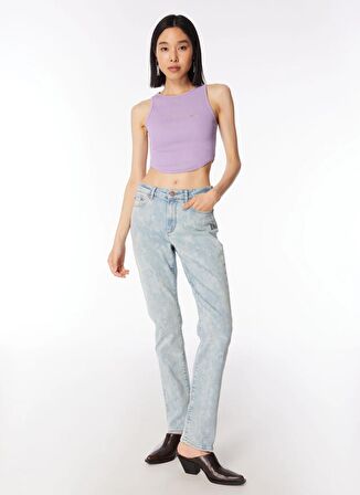 Denim Trip Yüksek Bel Dar Paça Slim Straight Açık İndigo Kadın Denim Pantolon DT10521