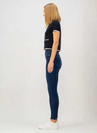 Denim Trip Yüksek Bel Dar Paça Skinny Fit Koyu İndigo Kadın Denim Pantolon DT10890