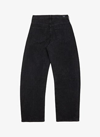Denim Trip Yüksek Bel Düz Paça Kabarık Koyu İndigo Kadın Denim Pantolon DT10891