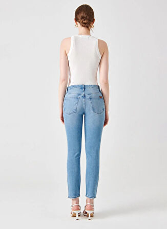 Denim Trip Yüksek Bel Düz Paça Slim Fit Açık İndigo Kadın Denim Pantolon DT11123