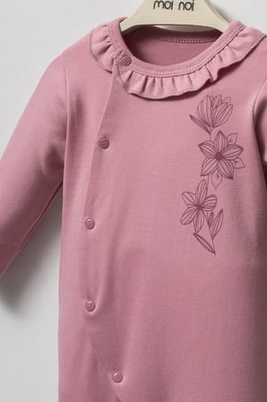 Moi Noi Flowers Şapkalı Tulum MNB1262 Mürdüm