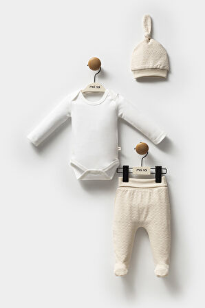 Moi Noi Şapkalı Badi Pantolon Takım MNB5314 Bej