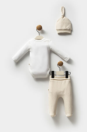 Moi Noi Şapkalı Badi Pantolon Takım MNB5314 Bej