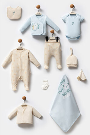 Erkek Bebek Organik Koala 10'lu Hastane Çıkış Set
