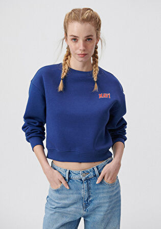 Mavi Logo Baskılı Mavi Sweatshirt 1611601-70722