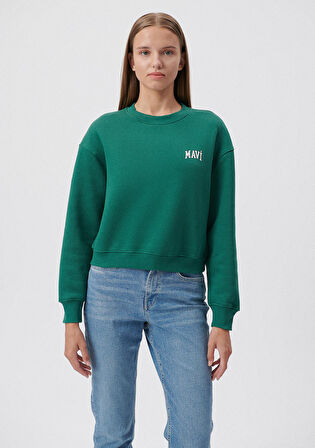 Mavi Logo Baskılı Yeşil Sweatshirt 1611601-71874
