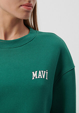 Mavi Logo Baskılı Yeşil Sweatshirt 1611601-71874