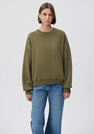 Mavi Bisiklet Yaka Yeşil Basic Sweatshirt 1611770-71547