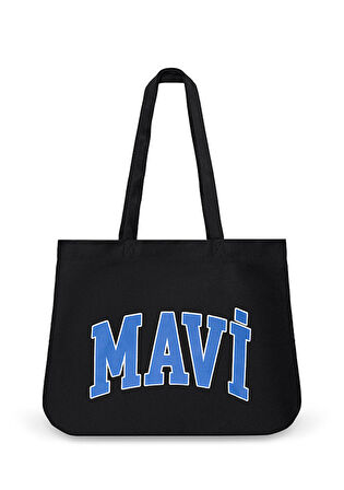 Mavi Logo Baskılı Siyah Omuz Çantası 1912022-900