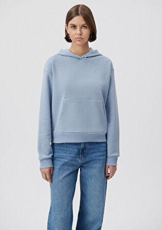 Kapüşonlu Mavi Basic Sweatshirt 1611771-85385