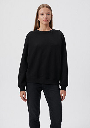 Mavi Bisiklet Yaka Siyah Basic Sweatshirt 1610198-900