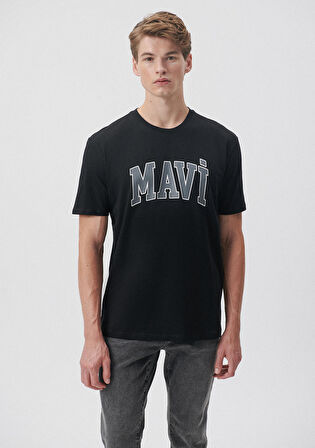 Mavi Logo Baskılı Siyah Tişört 0611711-900