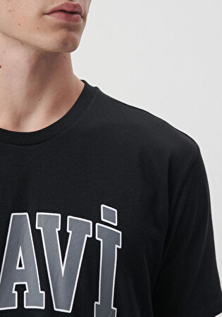 Mavi Logo Baskılı Siyah Tişört 0611711-900