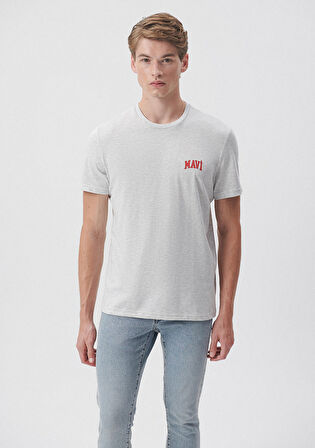 Mavi Logo Baskılı Gri Tişört 0611714-82498
