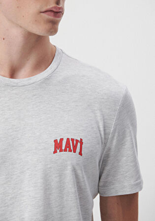 Mavi Logo Baskılı Gri Tişört 0611714-82498
