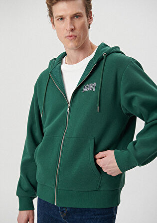 Mavi Logo Baskılı Kapüşonlu Yeşil Sweatshirt 0611715-71874