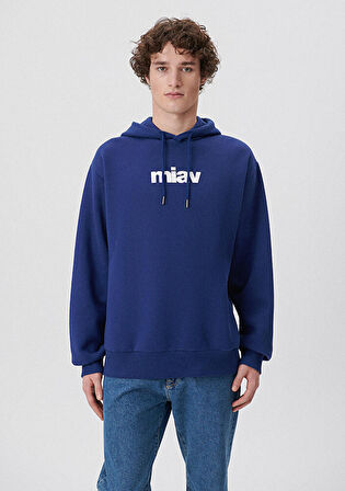 Mavi Logo Baskılı Kapüşonlu Mavi Sweatshirt 0S10001-70722