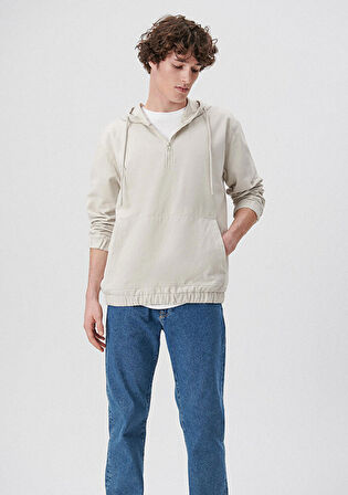 Mavi Kapüşonlu Bej Gömlek 0210709-70134