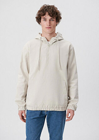 Mavi Kapüşonlu Bej Gömlek 0210709-70134