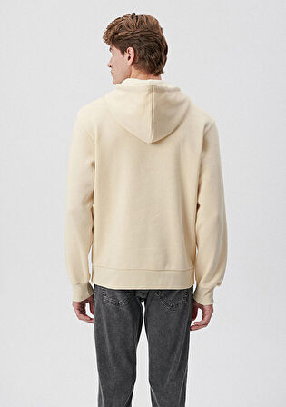 Mavi Logo Baskılı Kapüşonlu Bej Sweatshirt 0610960-70003